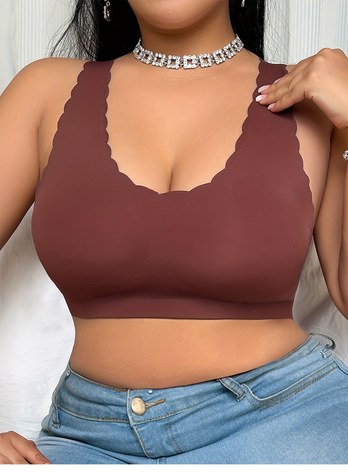 Plus size traceless push up and anti-sagging wireless bra anti-slip bra women breast holding comfortable breathable top Truss chest pad beauty back Vest Women
