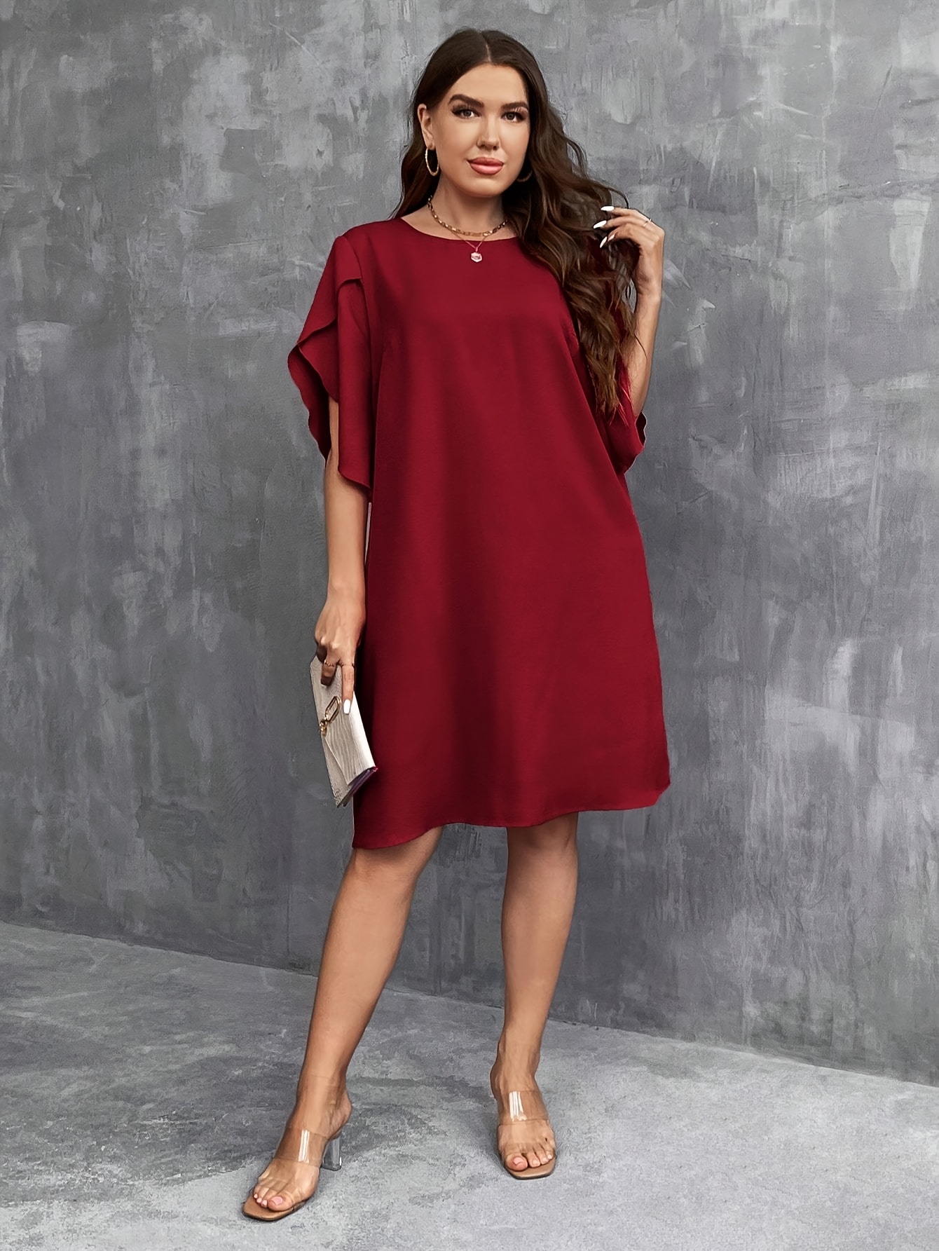 womens plus size casual loose fit tunic dress spring summer Temu