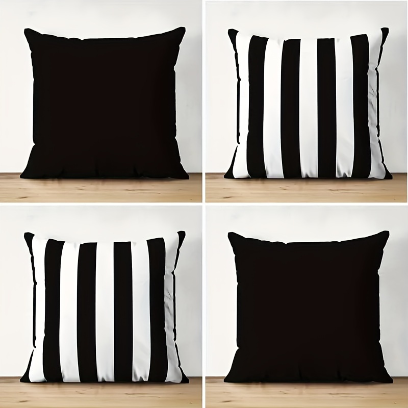 

4pcs Striped - Washable For Sofa, Bed, Car, Decor - No Included