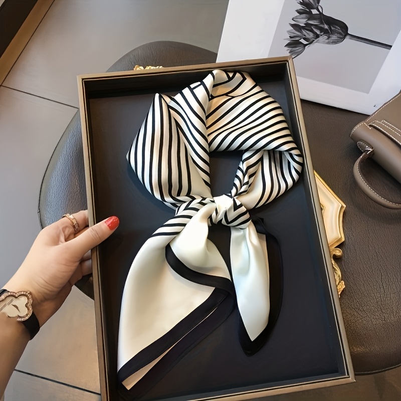 TEMU 1pc Of 70 * 70cm Headscarf, Women'-conditioned Room Shawl, Fashionable Travel 27.6 Inches, New Warm Square Scarf, Popular Thin Small Headscarf,