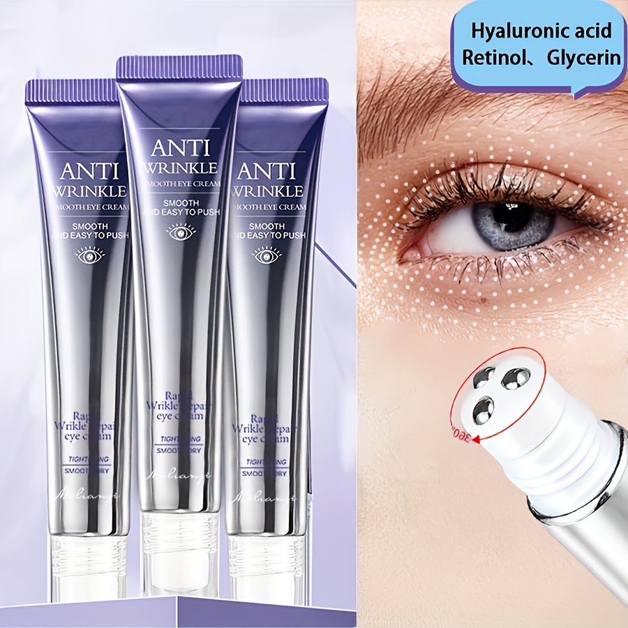 Această cremă de ochi conține retinol și acid hialuronic pentru hidratare profundă și hrănirea pielii din jurul ochilor, cu o greutate totală de