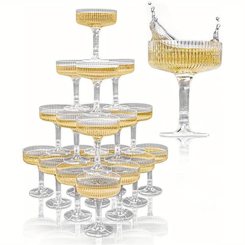 20pcs acrylic flutes 7oz 198 4 g plastic glass set suitable for weddings and parties transparent