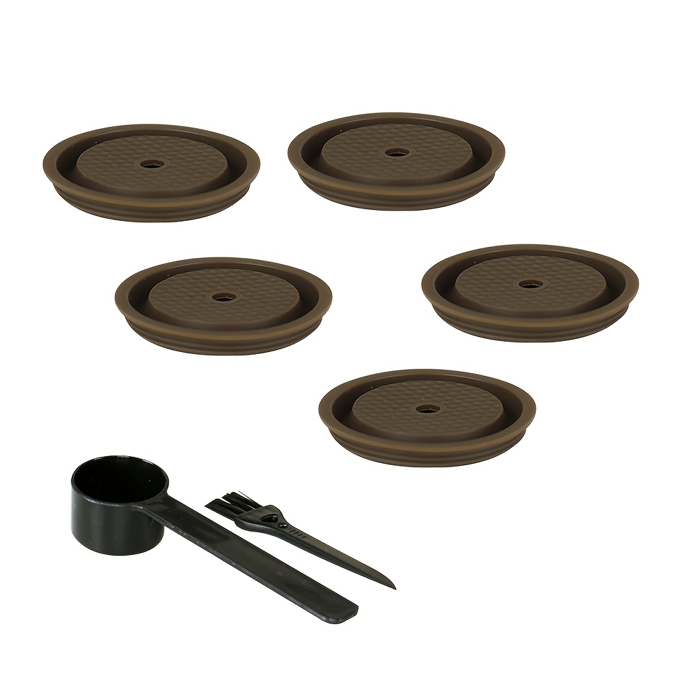 TEMU 1/2/5pcs Couvercles de capsules de café réutilisables et remplissables, Couvercles de coques de capsules de café scellés, Compatibles pour une