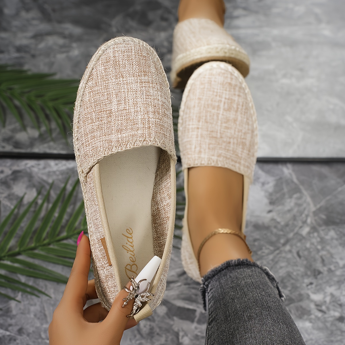 

Women's Casual Loafers, Slip-on Espadrille Flats, Lightweight & Breathable Round Toe Shoes