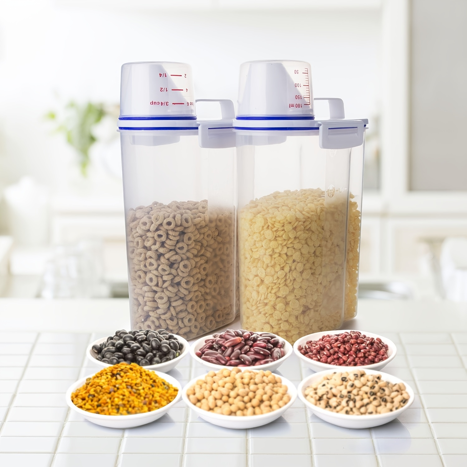 New Rice Container Cereal Storage Container, 4pcs 2.27KG