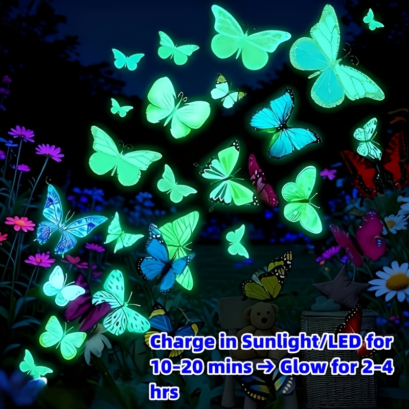 [3d] 8pcs Random Luminous Stakes Colorful Outdoor Lawn Ornaments Patio Pathway Flower Bed Courtyard Decor