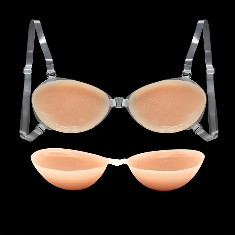 1pc Silicone Push-Up Bra for Women - Seamless Strapless, Self-Adhesive, Opaque, Wireless Support, Hand Washable - Ideal for Backless Outfits