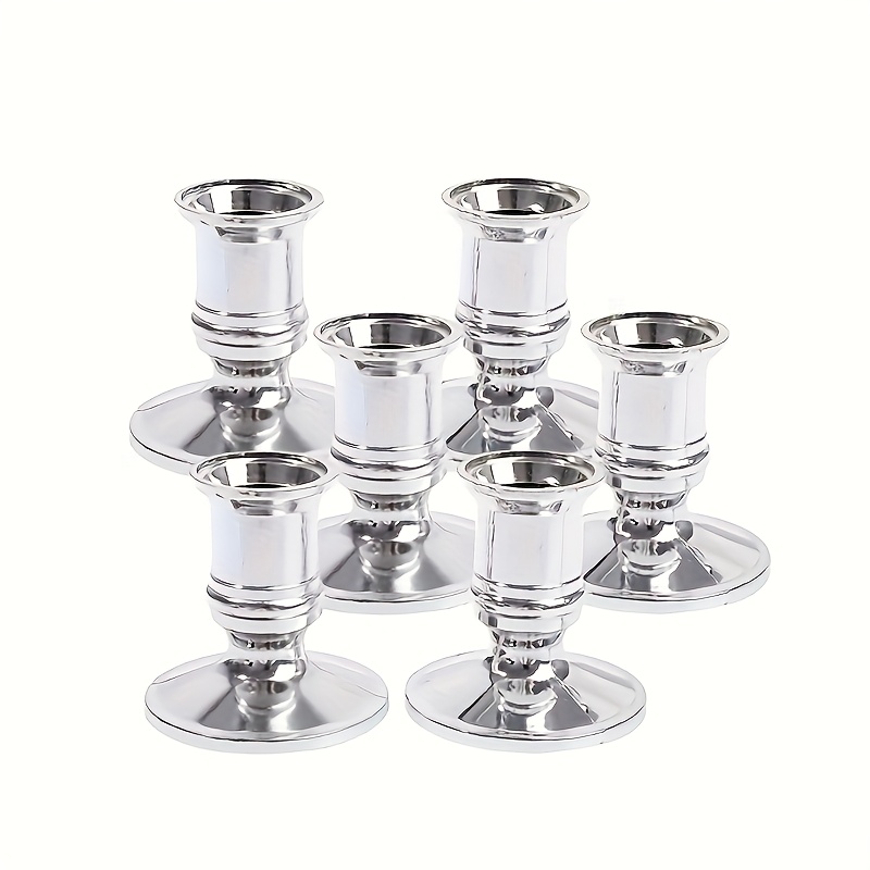 TEMU 6pcs Cone-shaped Support Candle Holder For Christmas Party Decoration, Plastic Candle Holder - Suitable For Simulating Candles (excluding