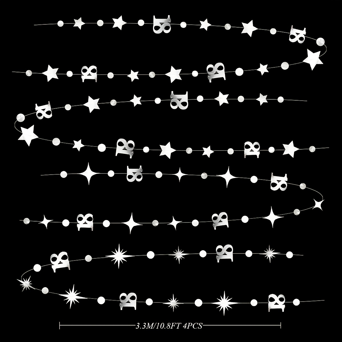 TEMU Set da 4 argentate da 10,8 piedi, decorazioni per 18簞 compleanno, numero 18, con , e scintillanti, striscione striscione , fondale per ragazze e