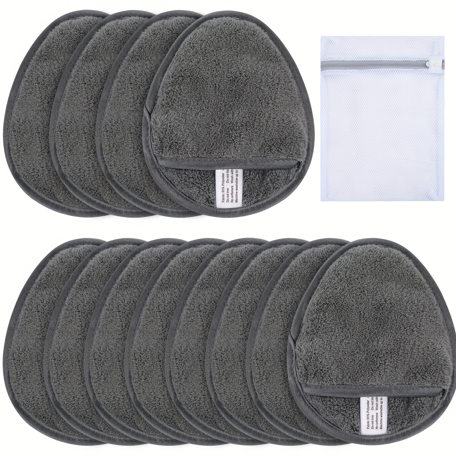 

Makeup Remover Pads Reusable Makeup Removal Pads Washable Microfiber Makeup Removal Pads Face Super Soft Facial Cleansing Pads With Laundry Bag Gray 10x13cm, 6pack/12pack