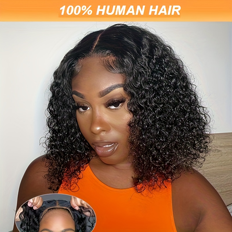 

Glueless Wigs Human Hair Pre Plucked Pre Cut Bob Wig Human Hair Put On And Go Glueless Bob Wigs For Women 4x4 Invisible Skinkike Real Hd Transparent Lace 180% Density