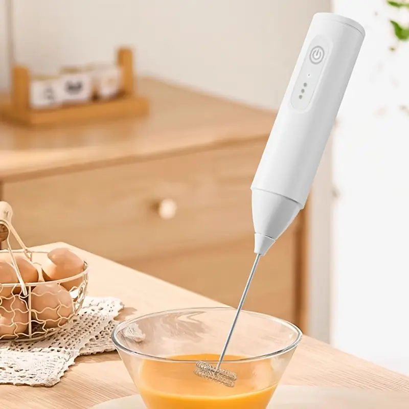 2 in 1 electric milk frother handheld mixer with usb charging adjustable powerful motor built in egg beater foam maker cordless operation for cappuccino whisky appliance with ergonomic handle usb powered compatible with usb handheld milk frother Product details 5