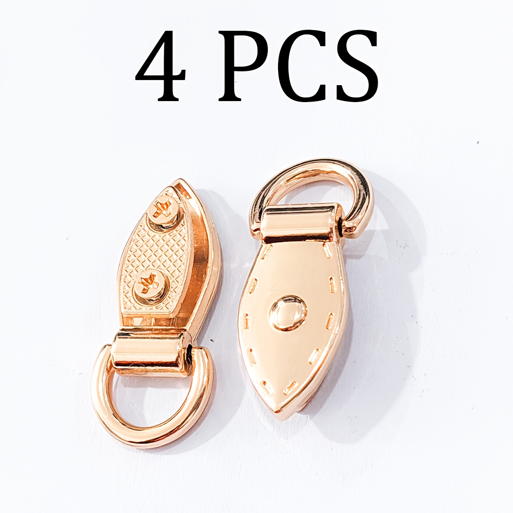 TEMU 4 Enlarged Alloy Side Pocket Hooks With D Rings, Elegant Handbag Strap Connectors, Side Bag Hangers With Screws Bag Strap Side Ring Connection