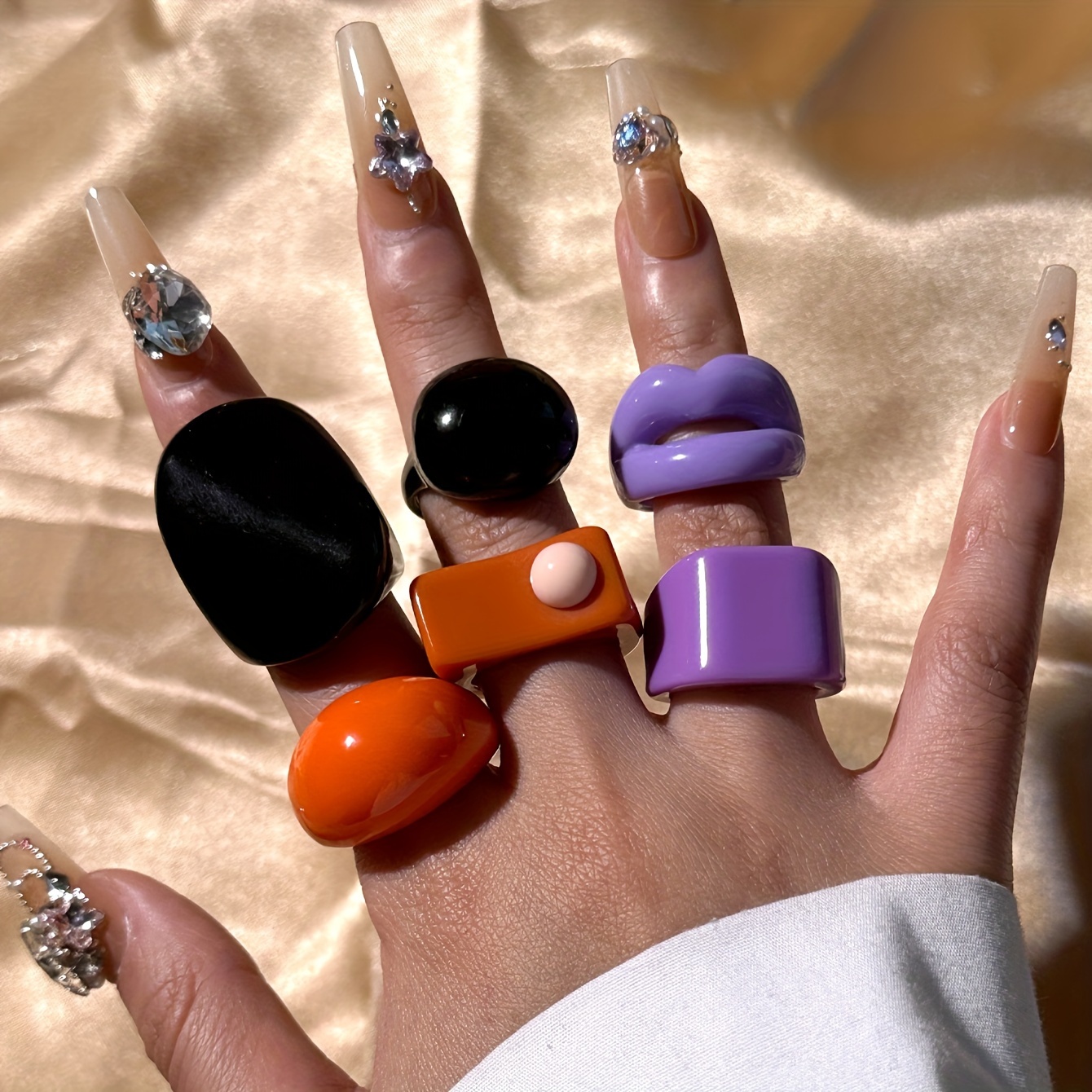 

6pcs Boho & Rings Set For Women - Versatile Daily & Party Wear - No Plating, No Mosaic - Halloween Statement Fashion Accessories, All Seasons Fit (ring Size 17/18mm)