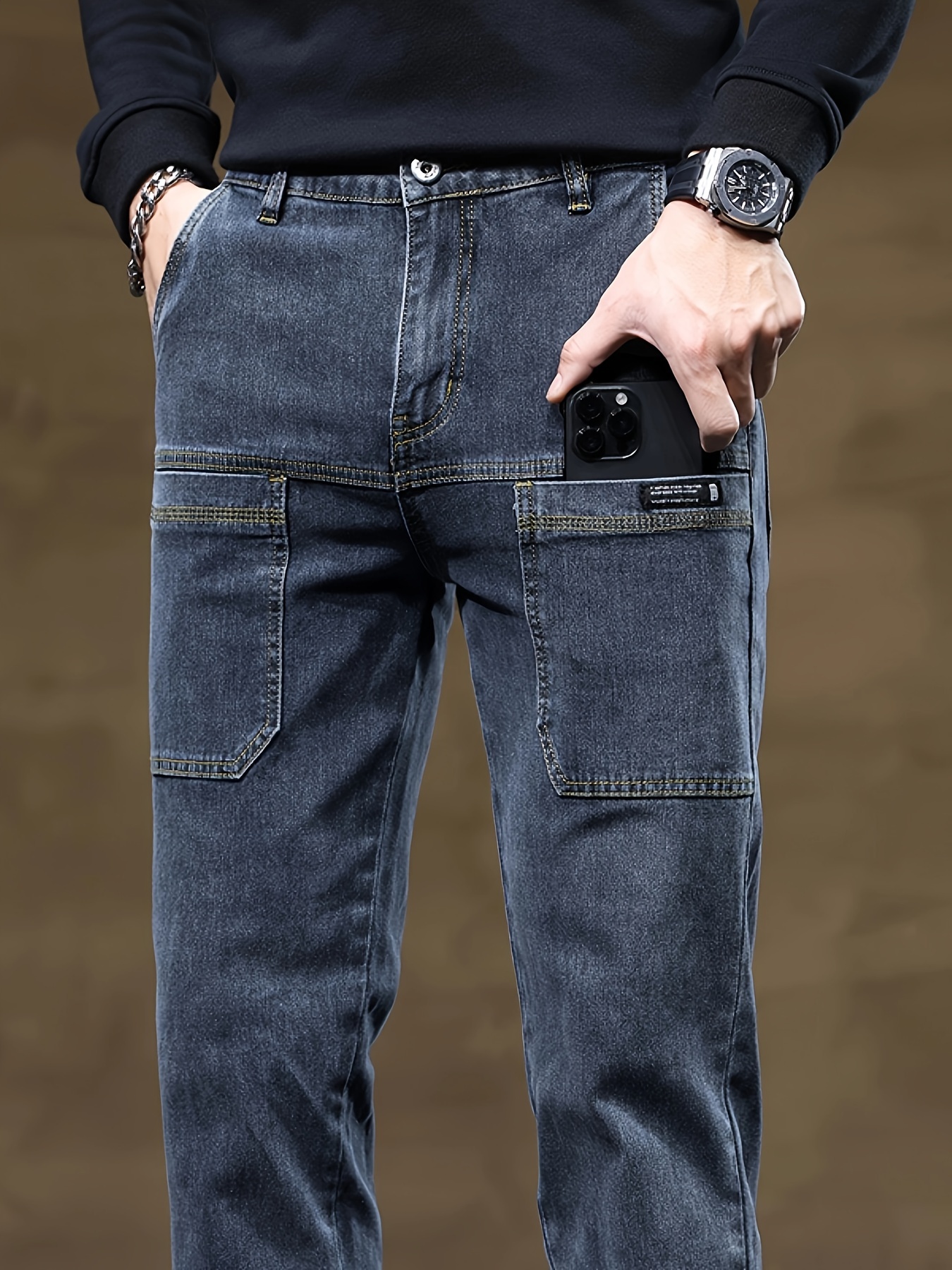 8207#Six Pockets Men'S Jeans