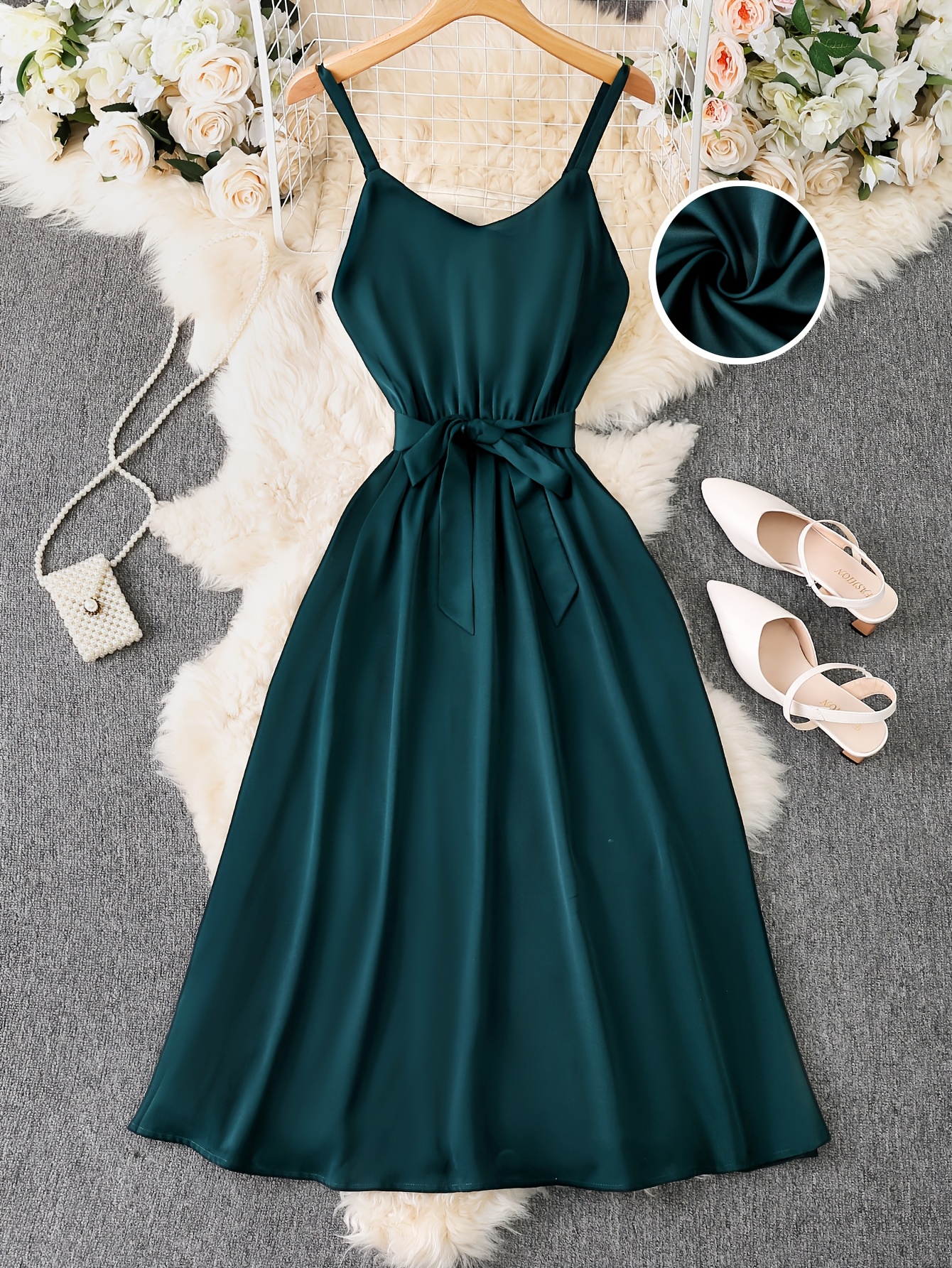 summer strapless dark green vacation beach dress - Temu New Zealand