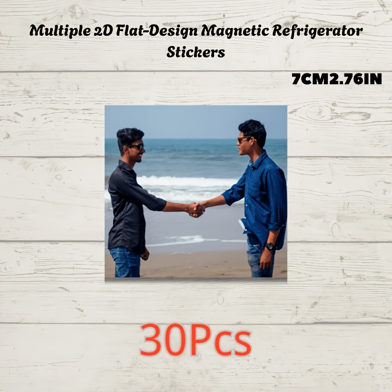 TEMU Customizable 30/50pcs Magnetic Fridge Magnets, Personalized Photo Magnets, Custom Memory Fridge Stickers, Suitable For Business Gifts, Christmas