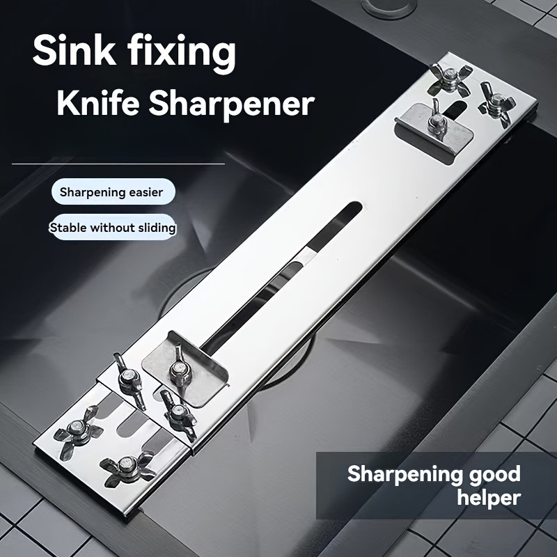 

1 Set, Stainless Steel Sharpening Stone Bracket, Expandable & Thickened, New Fixed Frame For Fixed Angle Oil Grinder, Sink Fixing Knife Sharpener, Stable Non-shaking Non-slip Design, Kitchen Stuff
