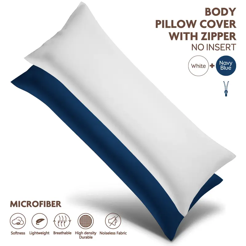 polyester brushed fabric long pillowcase 51x137cm zipper closure soft and durable ideal for home bedding decoration without pillow core Product details 4