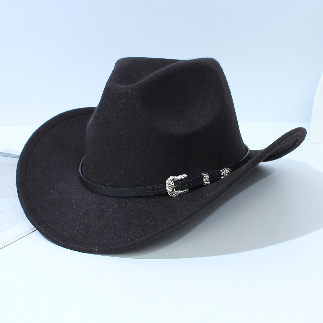 Women's Classic Fashion Wide Brim Fluffy Panama Hat With And Ring Strap