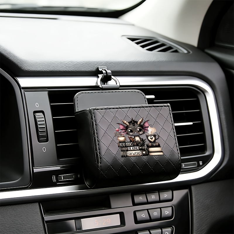 Image of 1pc Adorable Dragon-shaped Storage Bag For Car Air Vents, Perfect For Holding Glasses, Cards, And Small Items. Ideal For Halloween, Thanksgiving, And Christmas Gifts, Fits Most Vehicles