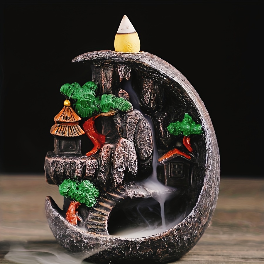 Waterfall Incense Holder Backflow Cone Ceramic Burner Fish - Temu