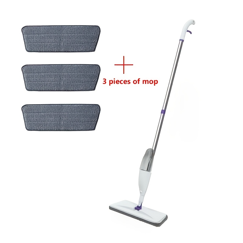 Image of Portable Spray Floor Mop With 3 Replaceable Mop Pads & 1 Cleaning Refill Liquid, 360° Rotatable Dual Use Cleaner, Ergonomic Handle For Hardwood Floors & Tiles In Bedroom Room Bathroom.