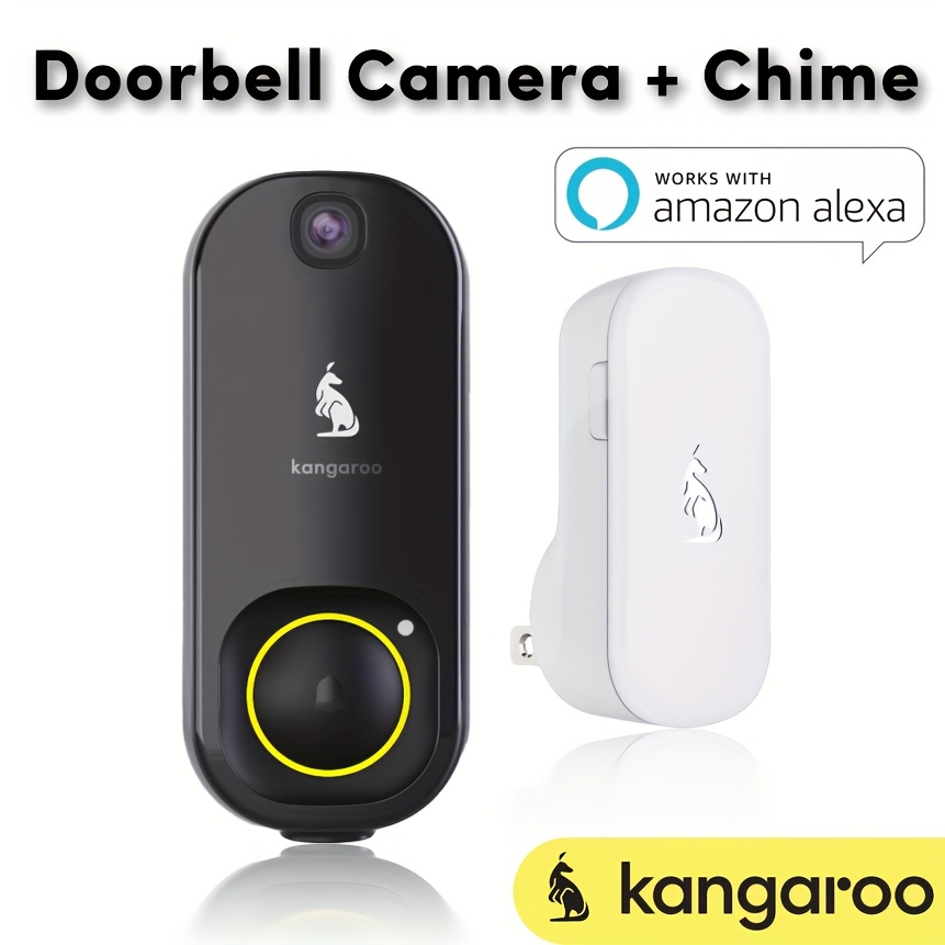 hd wireless doorbell camera with chime, sensor, infrared night