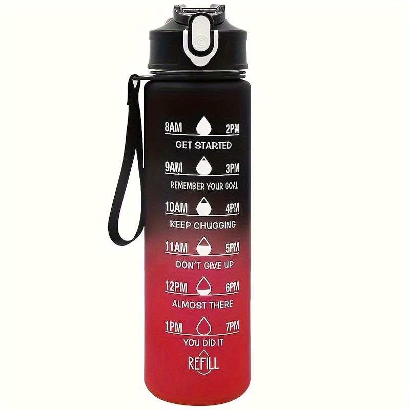 

Leak-proof Sports Water Bottle With Straw & Time Marker - Bpa/bpf/pvc Free, Ideal For Outdoor Activities & Gifts