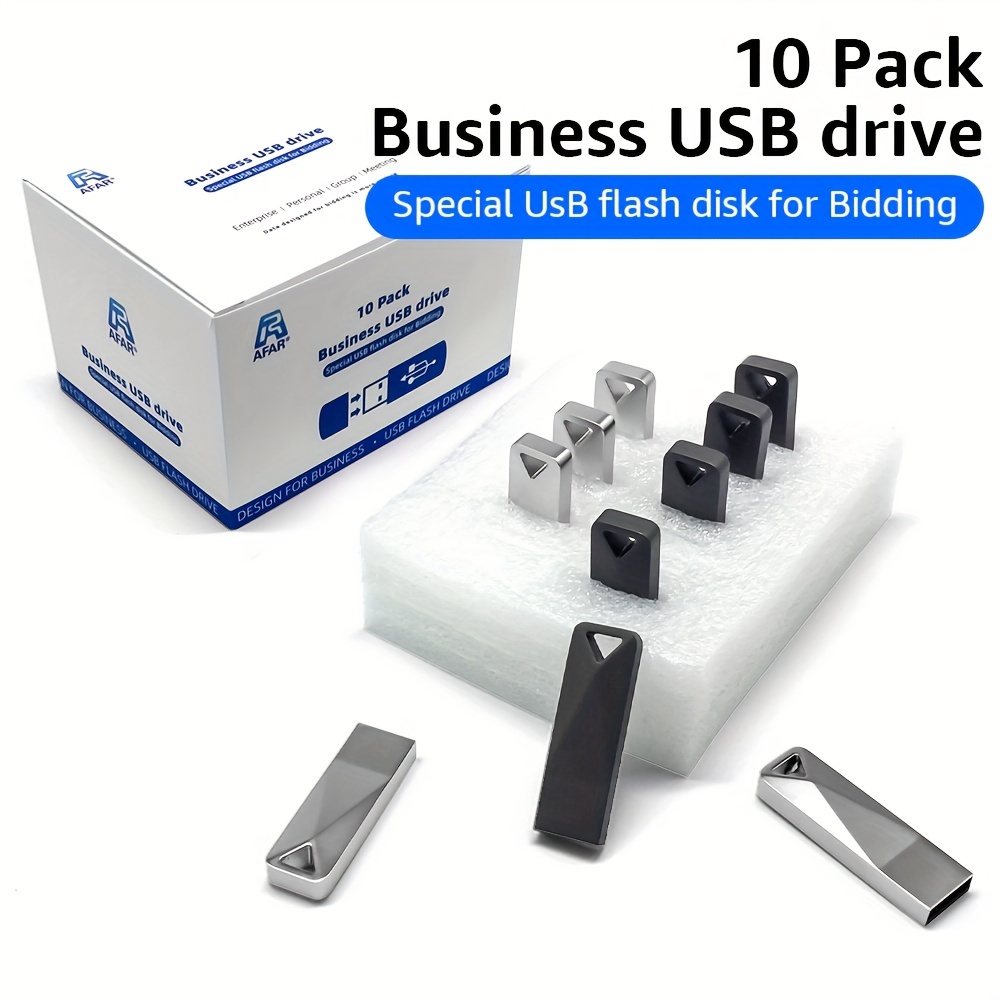 10-Pack USB 2.0 Flash Drives – Mixed Colors, U200 Model – Thumb Drive Data Storage With LED Light