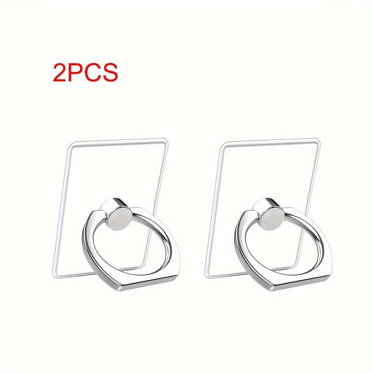 2pcs Transparent Ring Holder Acrylic Crystal Ring Holder 360° Rotating Mobile Phone Holder