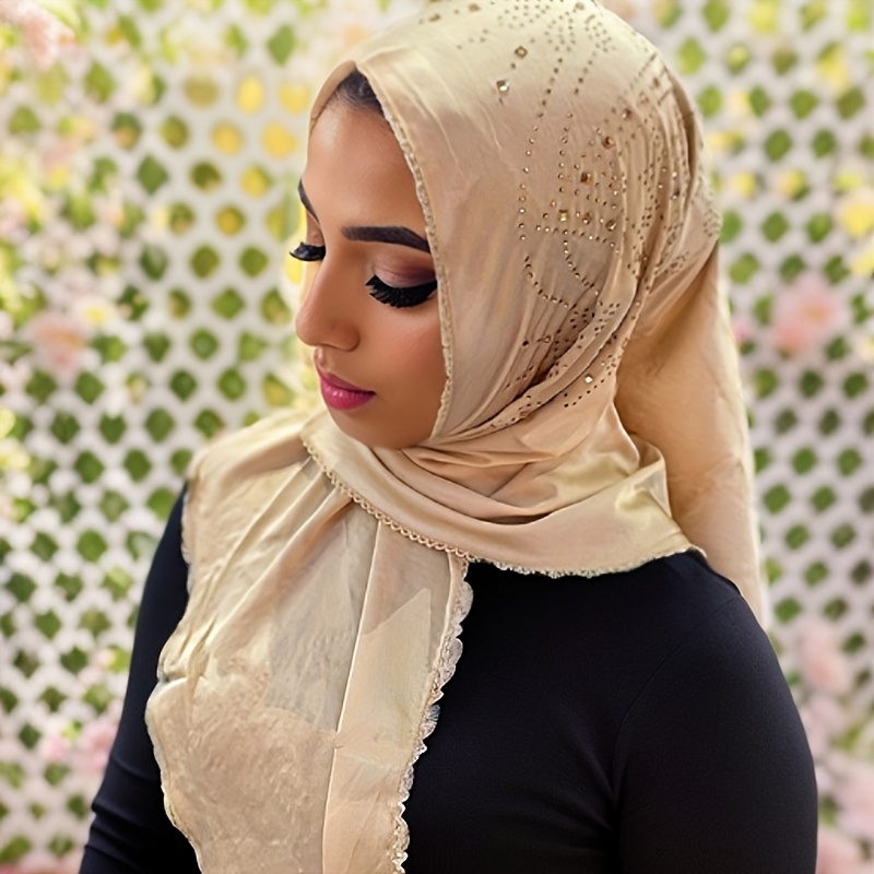 Ramadan Gifts Women Scarf Lightweight Arabic Headwear Gift Elegant Brown Chiffon Scarf Temu Oman