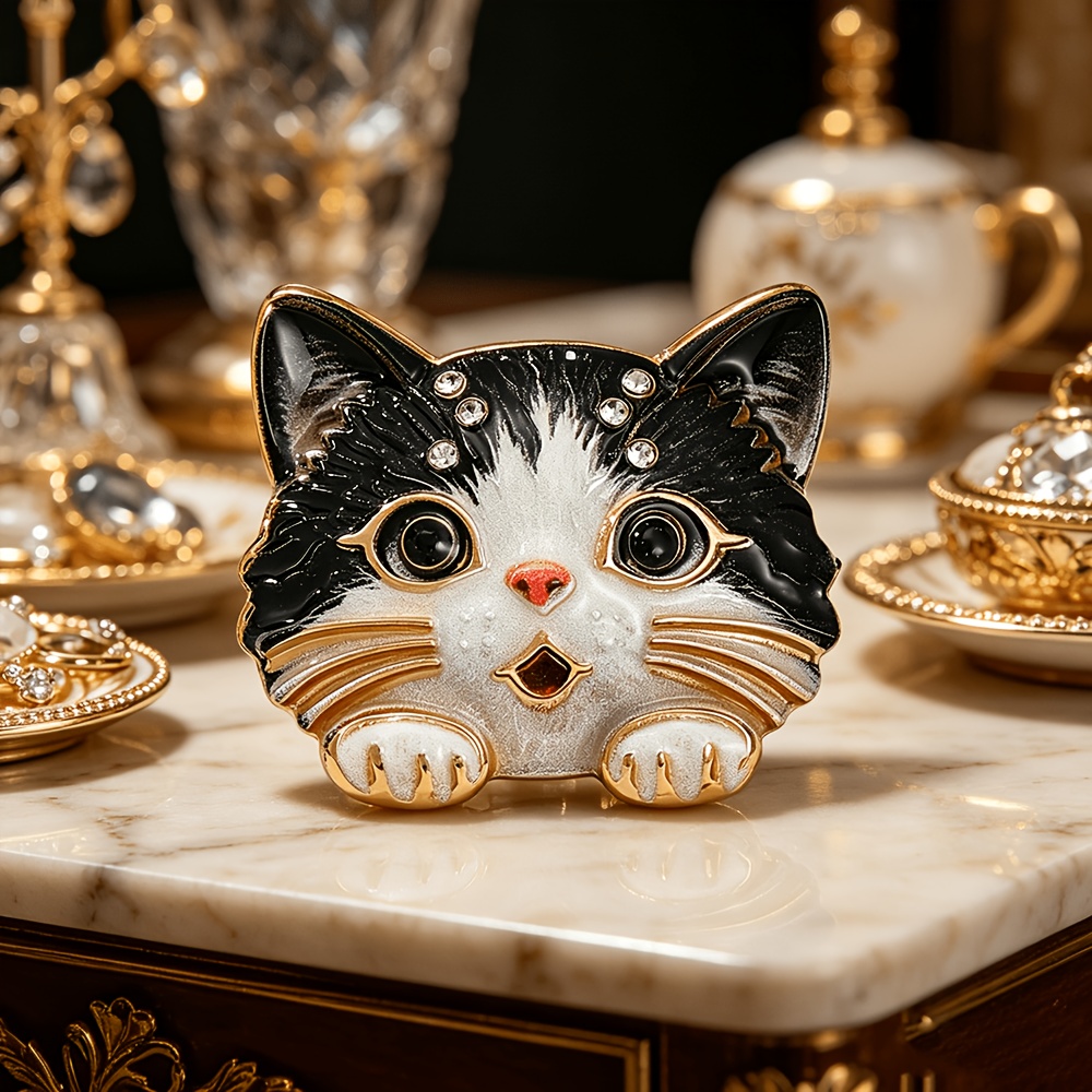 TEMU 【可愛い】リアルな猫の頭 エナメル マルチカラー 猫 ピン 猫好きへの可愛いファッションアクセサリー ギフト