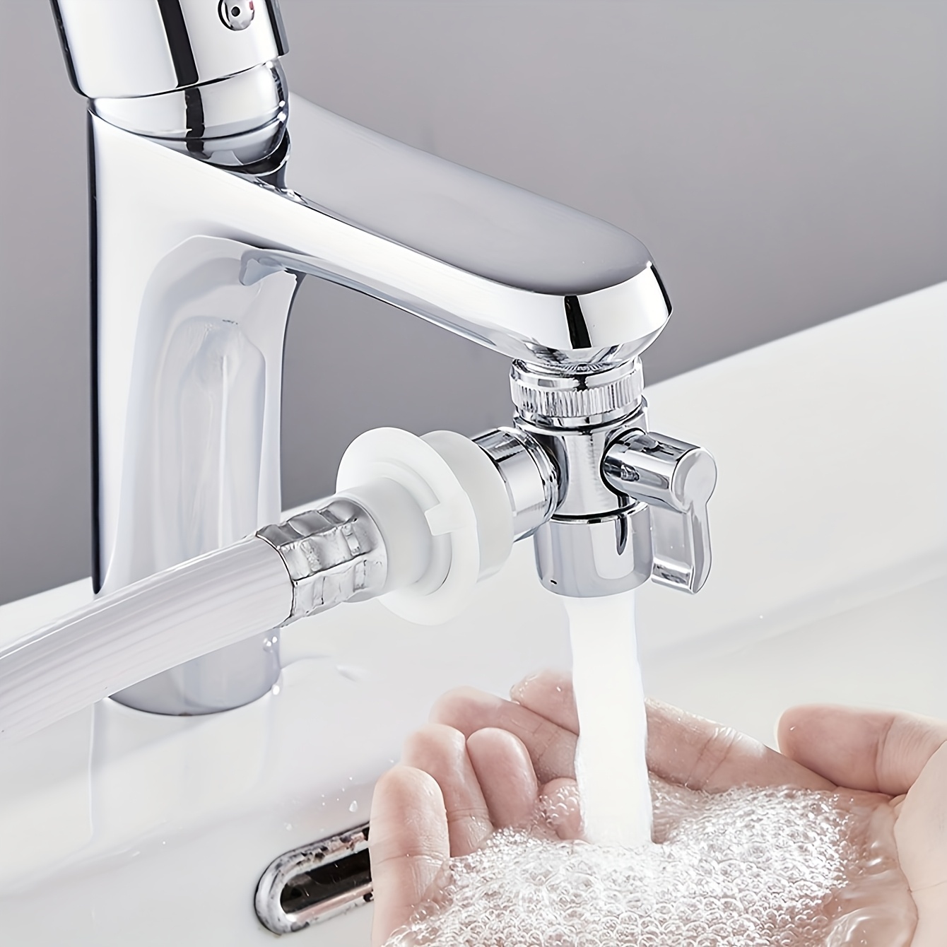 Single-cut Water Divider: A Washing Machine Connector With A Shower Head Switch Valve, Featuring 1 Inlet And 2 Outlets In -way Diverter