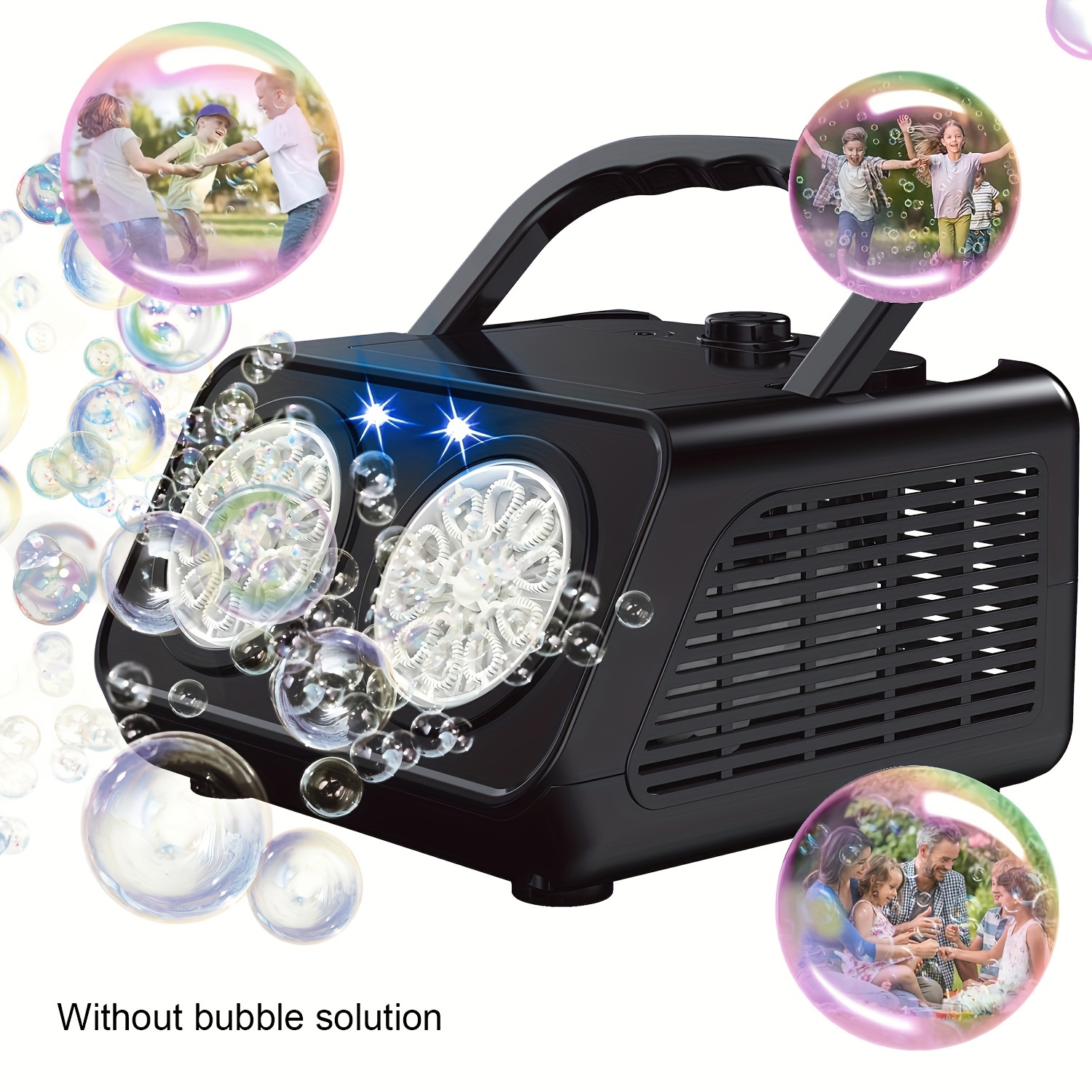 

Automatic Machine Blower With 2 Fans, 20000+ Bubbles Per Minute Bubbles For Kids Portable Maker Operated By Or Batteries For Indoor Outdoor Birthday Party