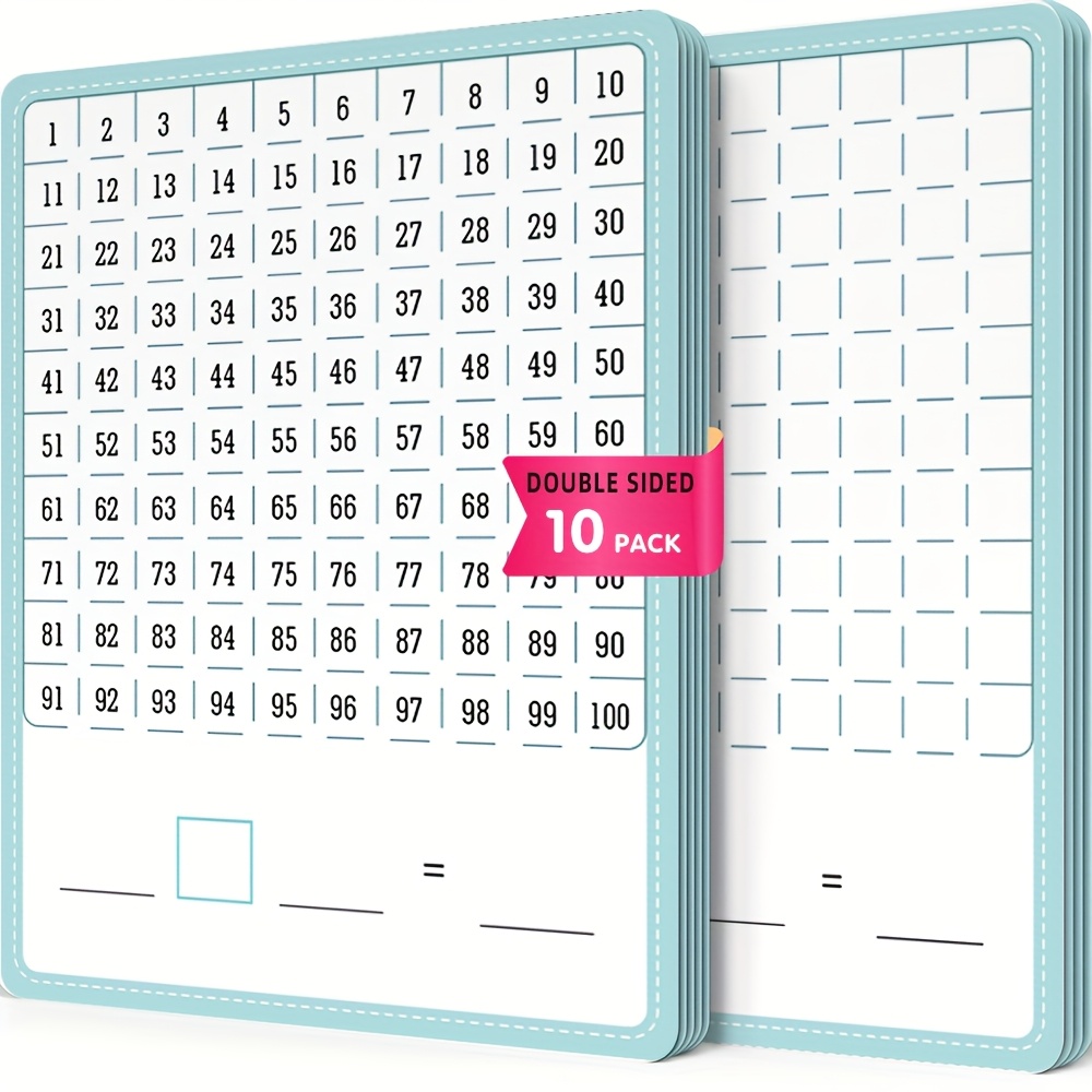 TEMU A Double-sided Whiteboard With 10pcs For Under 100 - A4 Dry-erase Number Board, Reusable For Writing, For Home And Classroom, Suitable For