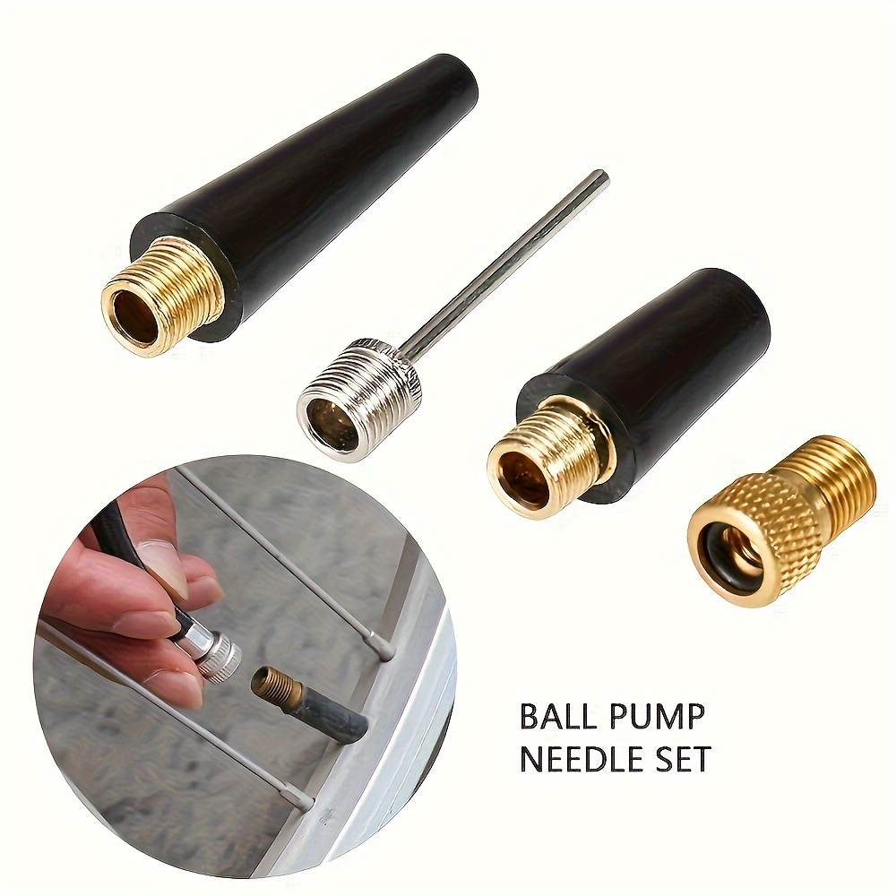 

3pcs Kit: Manual Pump With Nozzle & Air Needle - Basketball, Soccer, Volleyball, & Bike Tires - Copper, Black