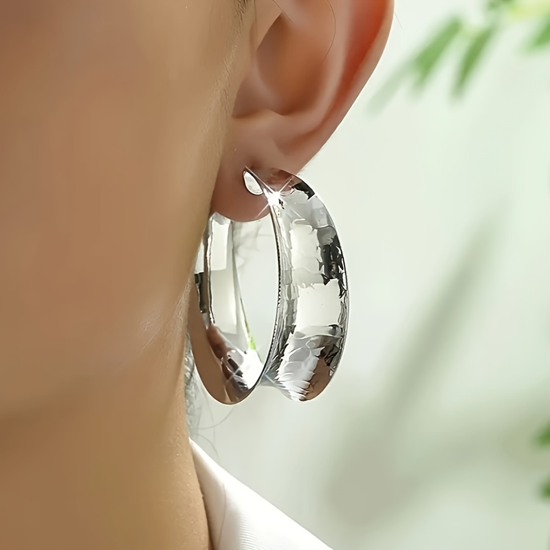 Stylish Silvery Textured Earrings for Daily Wear