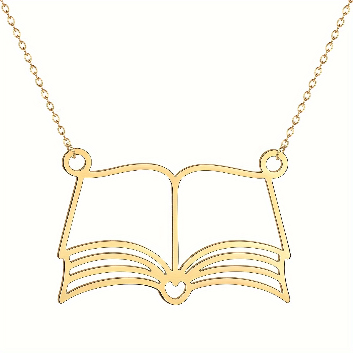 TEMU Collar de Libros para Amantes de la Lectura, Colgante de Libros , Joyería de Acero Inoxidable para Hombres y Mujeres