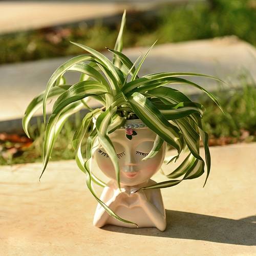 1pc face flower pot ornament creative planter super beautiful flower pot indoor outdoor home decor garden courtyard gardening gift