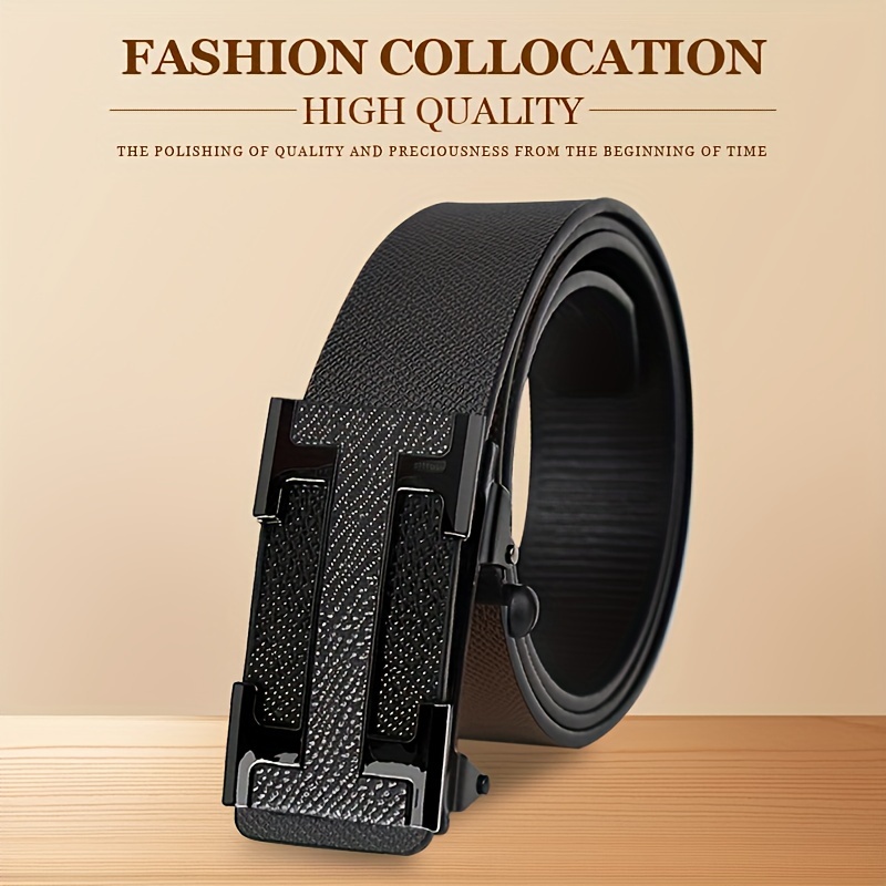 

Men's Fashion Trend Alloy Automatic Buckle Belt, Suitable For Middle-aged And Young People