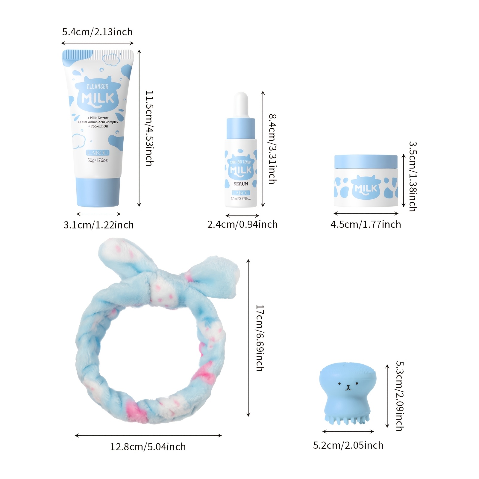 milk skincare 5pcs set cleanser 1 76oz serum 0 57fl - Temu South