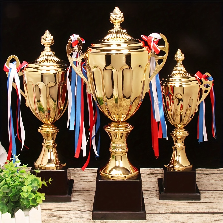 Large Golden Trophy Cup Compatible for Football/Soccer Champions - Heavy-Duty Metal Championship Award Trophy for Winners, Champions, Prize for Sports Competitions, Souvenir