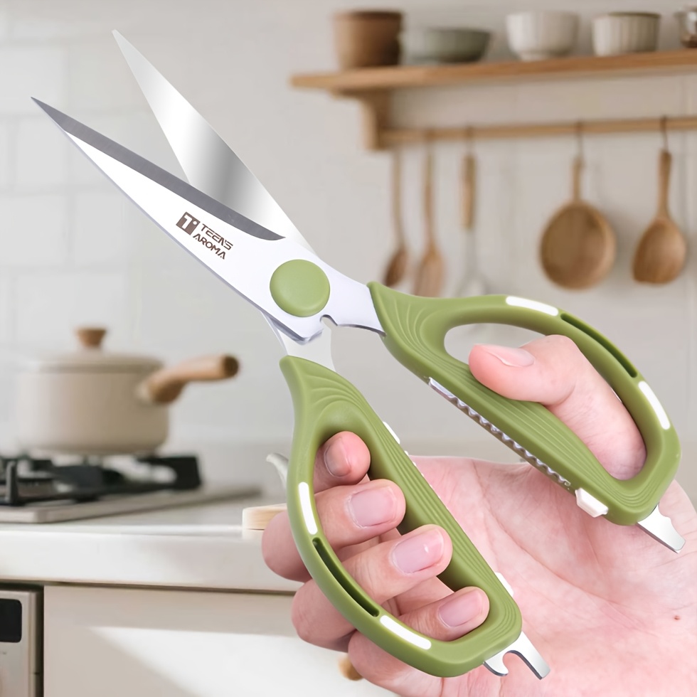E-shop Multifunktionale Edelstahl-Küchenschere aus robustem Material, mit flexiblen Griffen extra-, Klingen, ideal zum Schneiden von