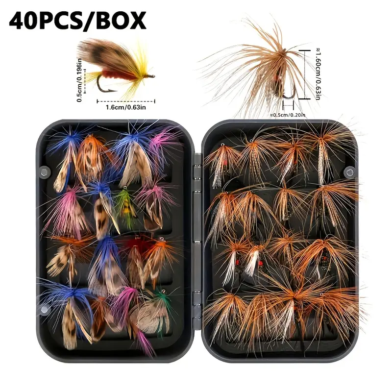 40pcs set fly fishing lures lures brown insect - Temu 40pcs set fly fishing lures lures brown insect - Temu
