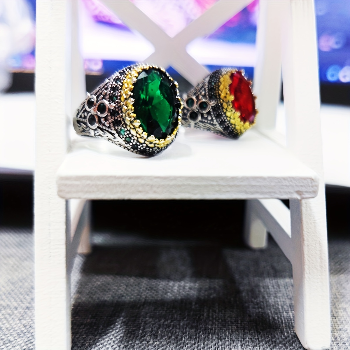 Green stone clearance finger ring