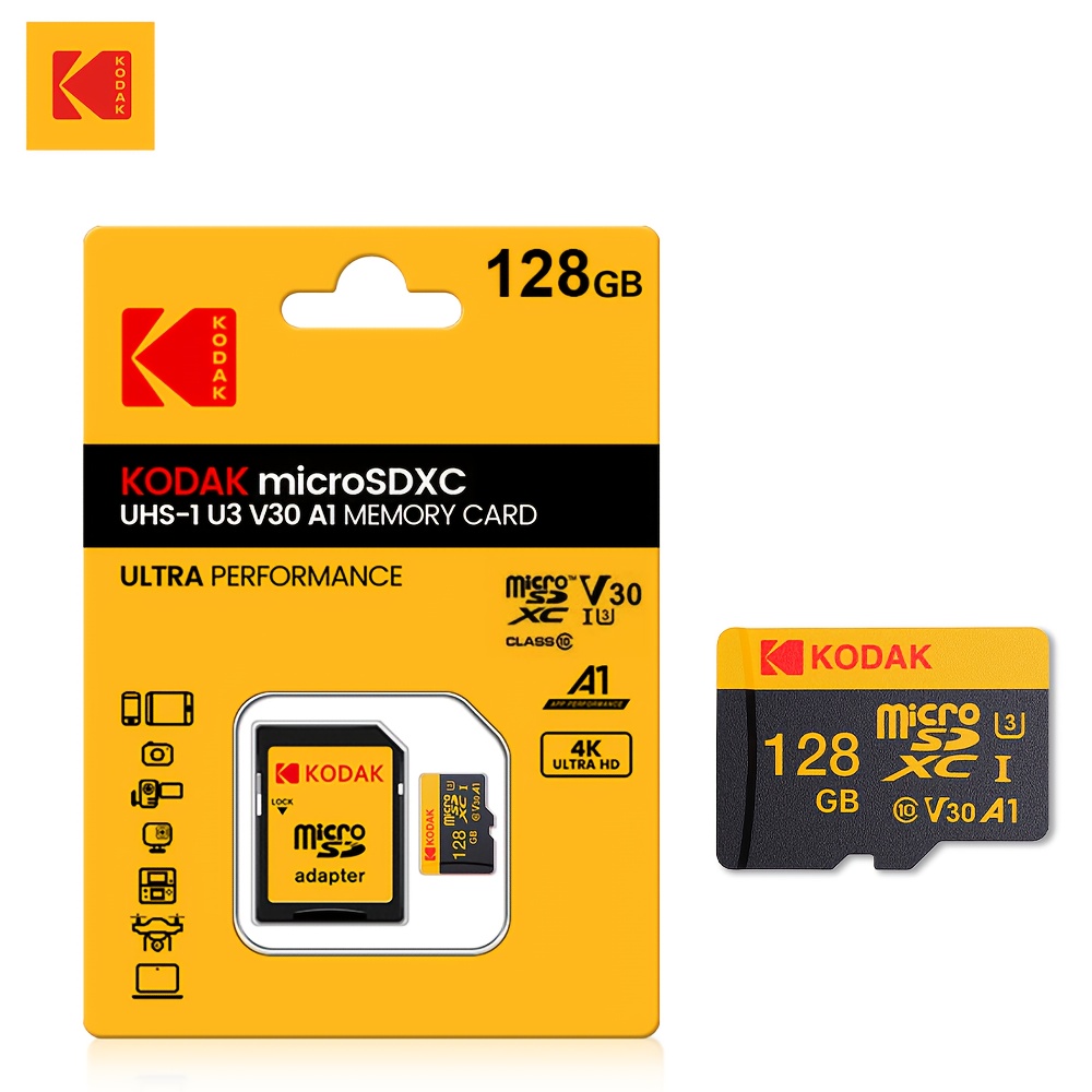 TEMU Carte Kodak 32 Go C10 Microsd 128 Go Haute Vitesse Minisd Classe 10 Carte TF pour Smartphone PC