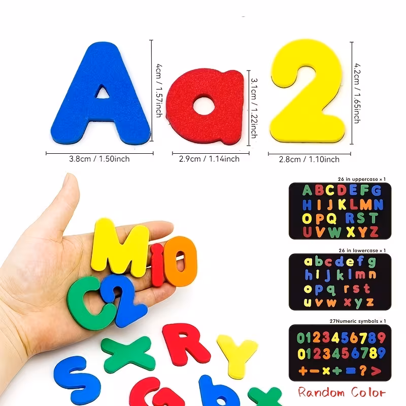 26 27 53 79pcs magnetic letters and number stickers for spelling learning toys educational toys for classroom and home back to school christmas and halloween gifts random color Product details 2