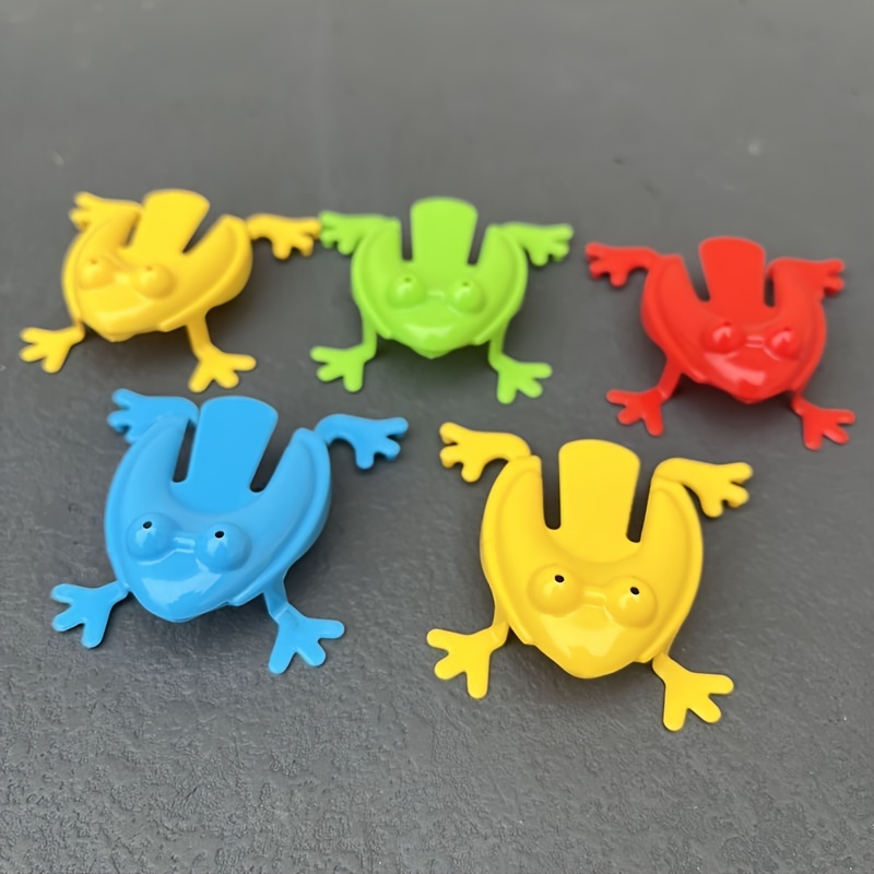Plastic Jumping Frog Toys Frog Action Toys Colorful Bounce - Temu