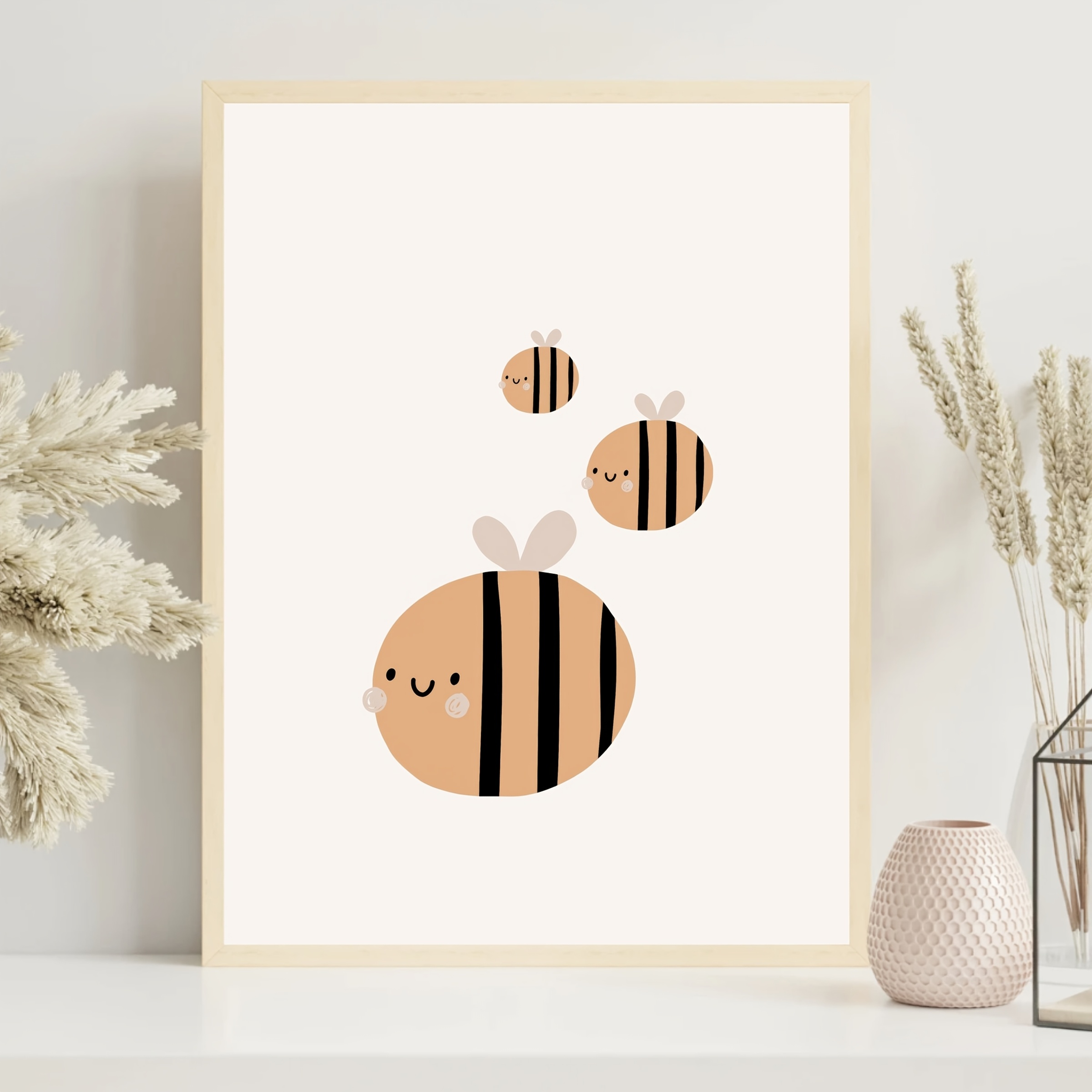 bohemian nursery bee wall art poster cute bee wall Temu Türkiye